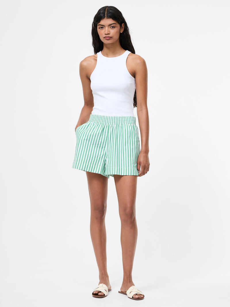 french connection Stripe Shirting Shorts Jelly Bean/White