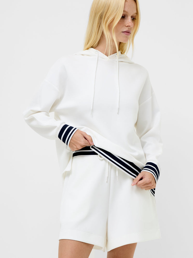 french connection Striped Trim Shorts Summer Wht/Midnight