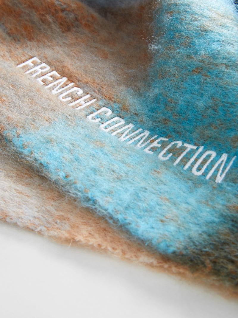 French Connection Super Soft Check Scarf Multi Blue