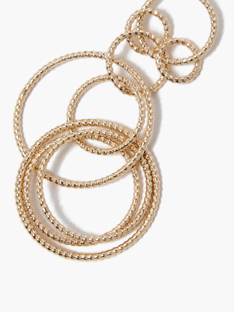 French Connection Swinging Circles Earrings Rose Gold