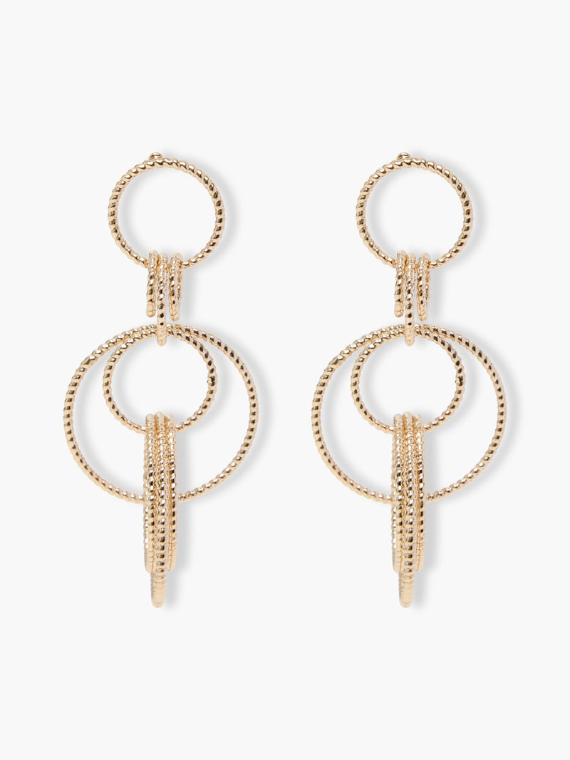french connection Swinging Circles Earrings Rose Gold