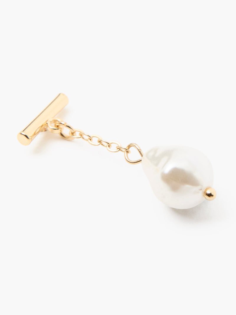 French Connection T-Bar Pearl Drop Earrings Pearl/Gold