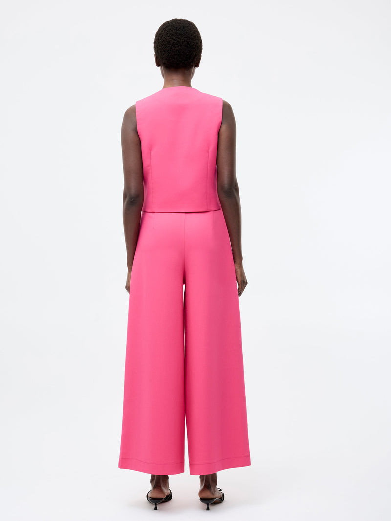 French Connection Tailored V-Neck Waistcoat Raspberry Sorbet