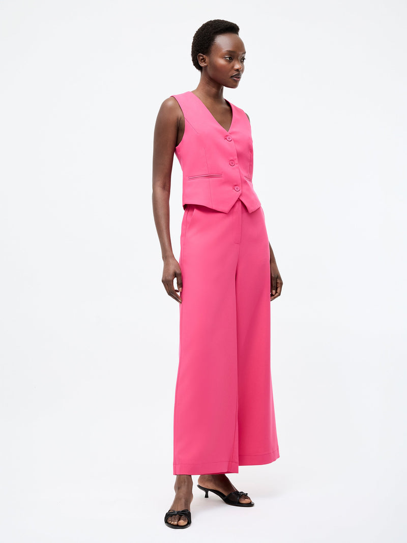 French Connection Tailored V-Neck Waistcoat Raspberry Sorbet