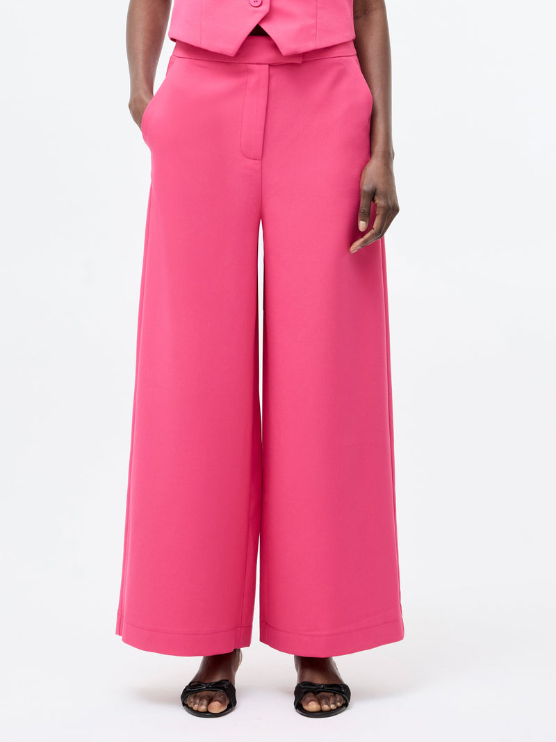 French Connection Tailored Wide Leg Trousers Raspberry Sorbet