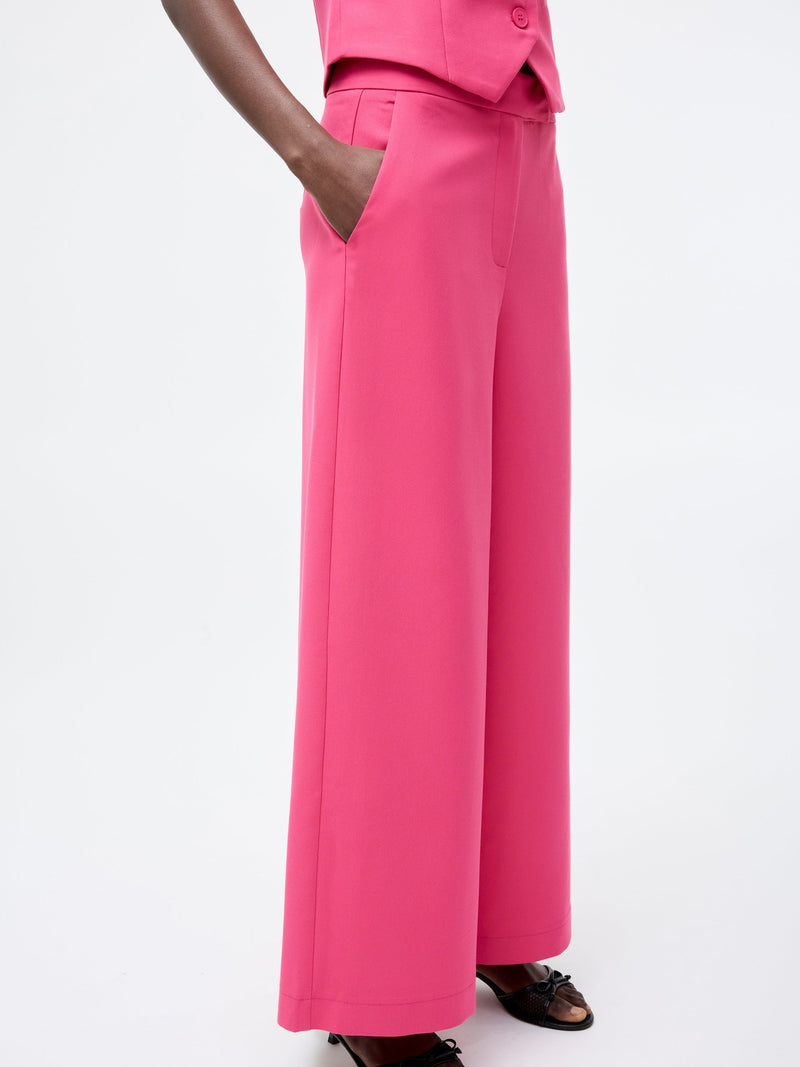 French Connection Tailored Wide Leg Trousers Raspberry Sorbet