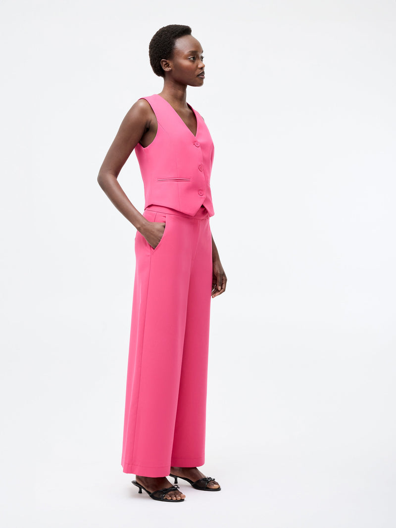 french connection Tailored Wide Leg Trousers Raspberry Sorbet