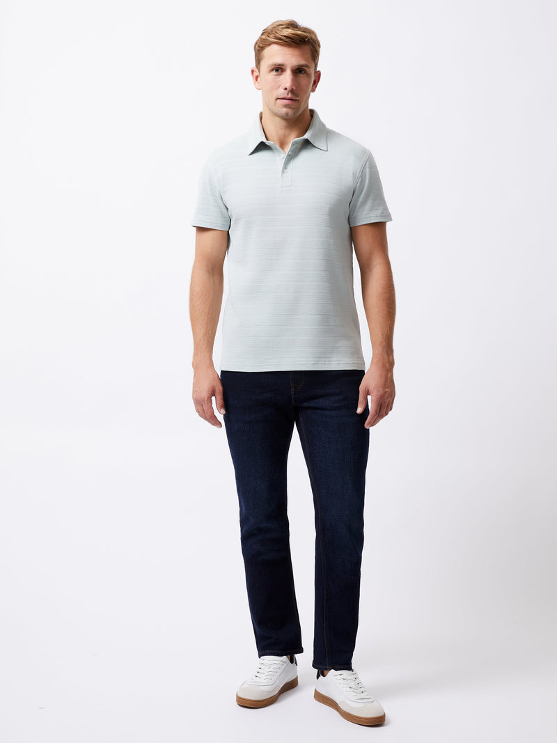 french connection Textured Button Polo Shirt Mist Green