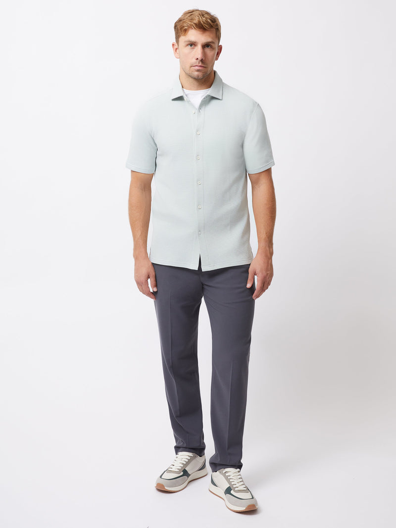 French Connection Textured Short Sleeve Shirt Mist Green