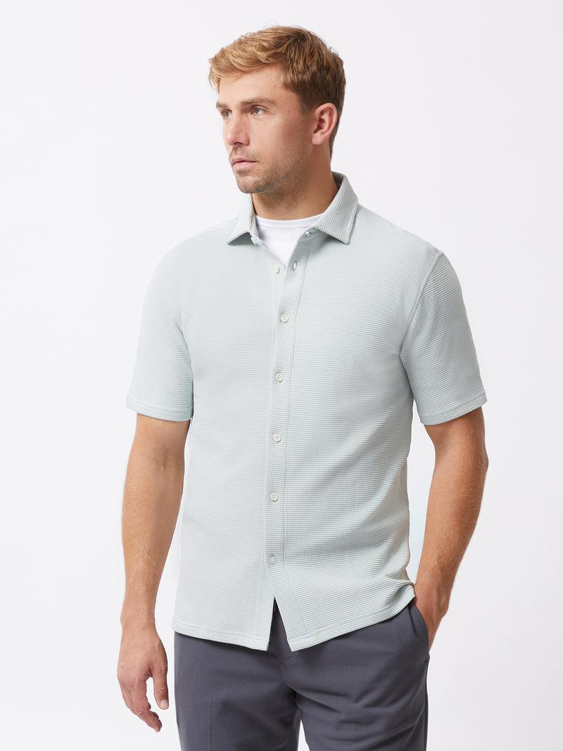 french connection Textured Short Sleeve Shirt Mist Green