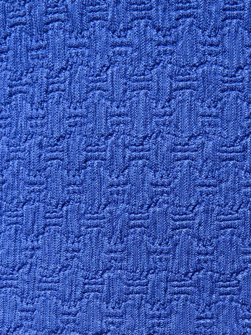 French Connection Textured Square Neck Midi Dress Royal Blue