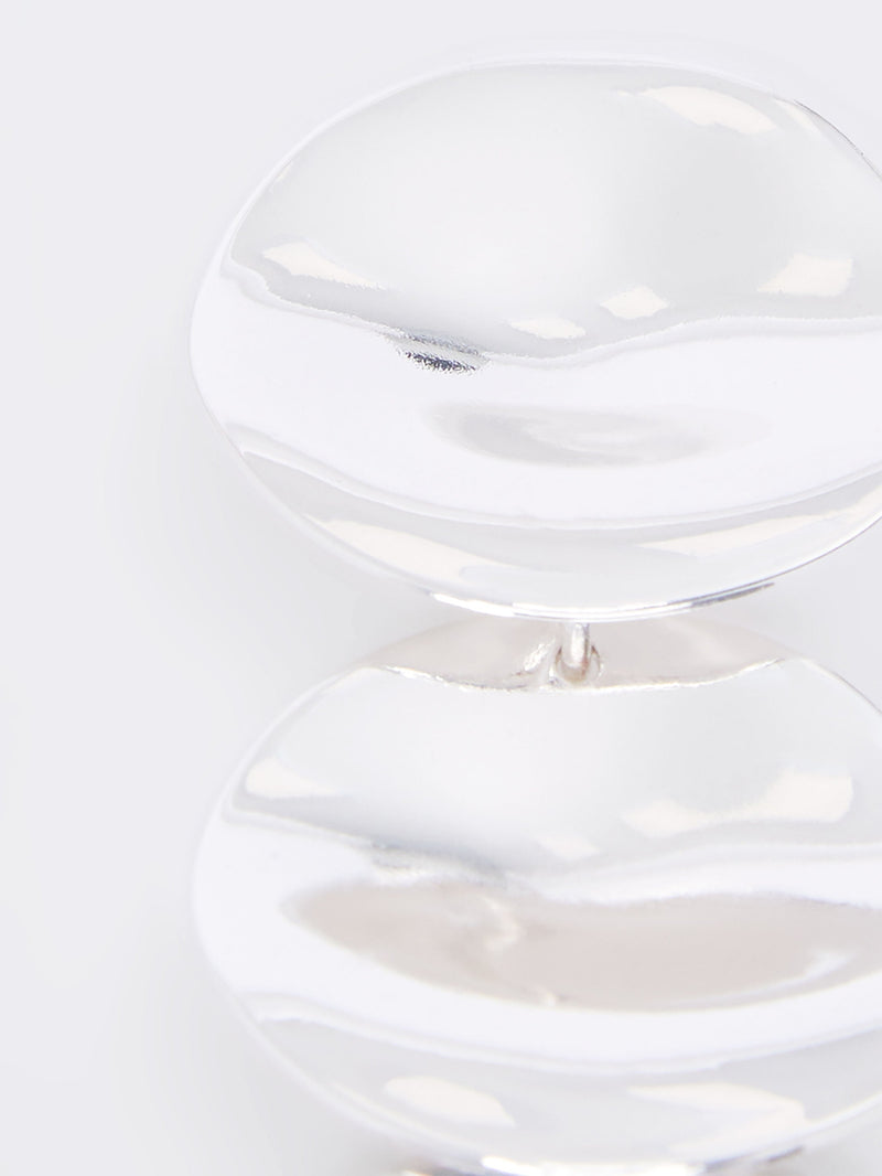 French Connection Triple Circle Drop Earrings Silver