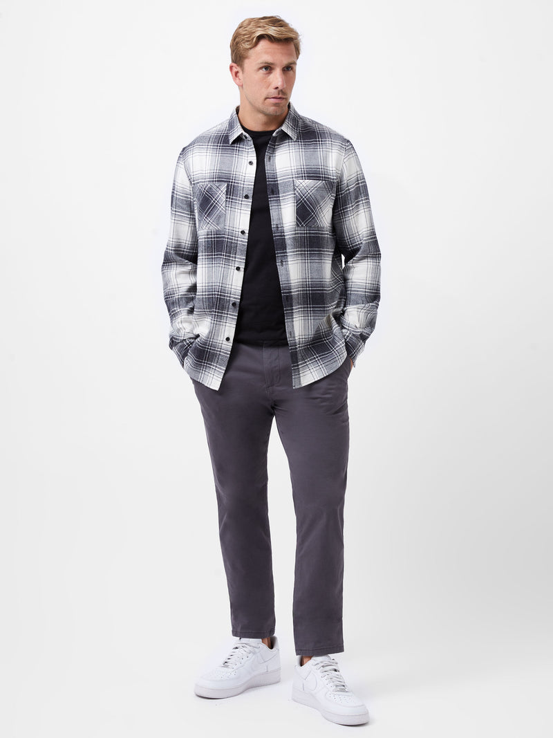 French Connection Two Pocket Flannel Shirt Black Check