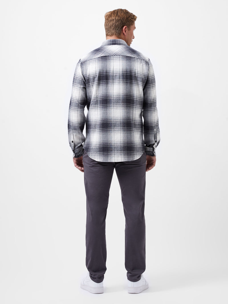 French Connection Two Pocket Flannel Shirt Black Check
