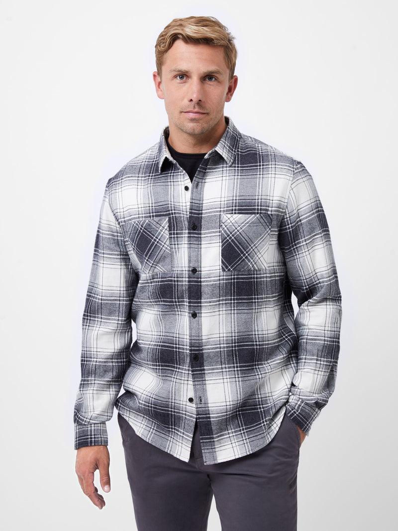 french connection Two Pocket Flannel Shirt Black Check