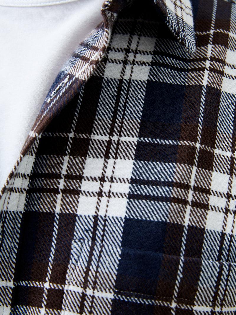 French Connection Unbrushed Flannel Check Shirt Navy Check