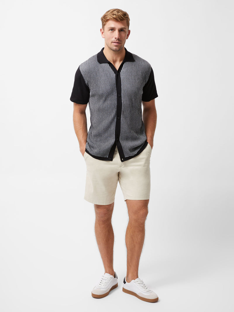 french connection Vertical Striped Button Through Shirt Navy/Ecru