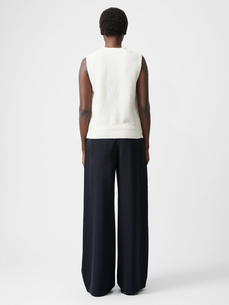 French Connection Vhari Recycled Button Down Vest Porcelain Cream