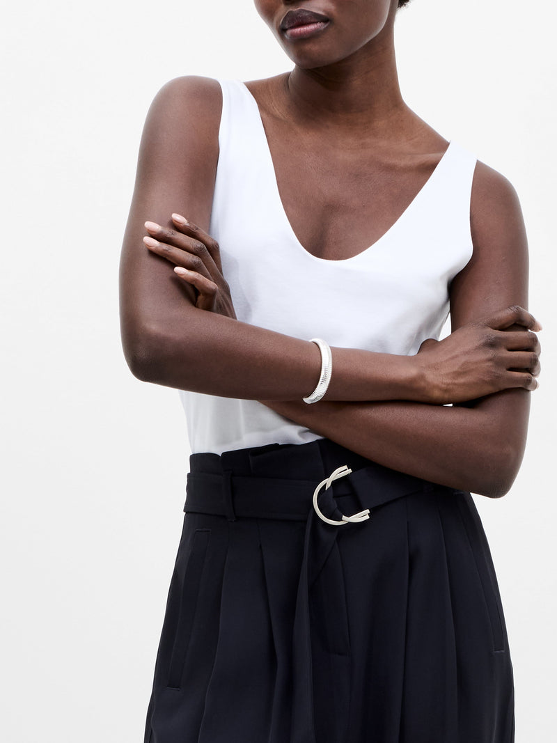 French Connection Vinnie Tailored D-Ring Belted Wide Leg Trousers Navy