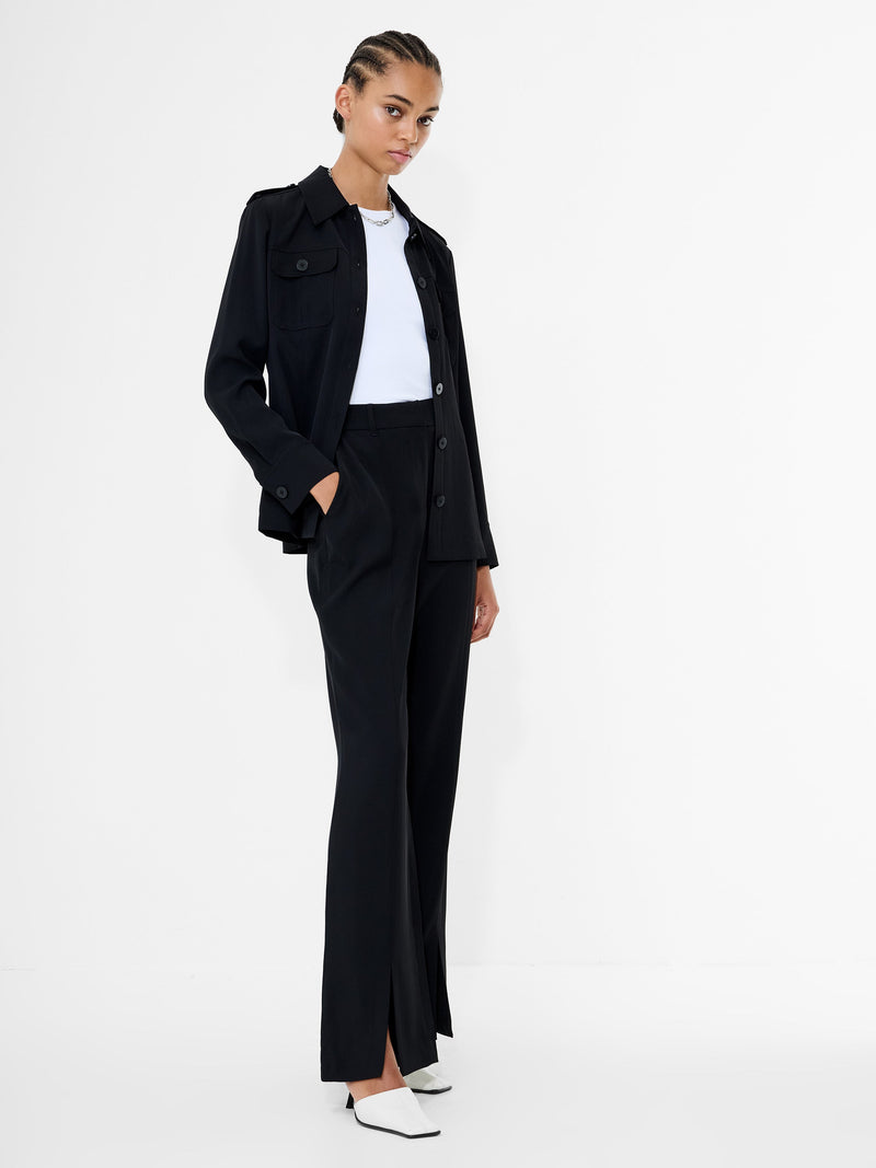 French Connection Vinnie Tailored Slit Trousers Black