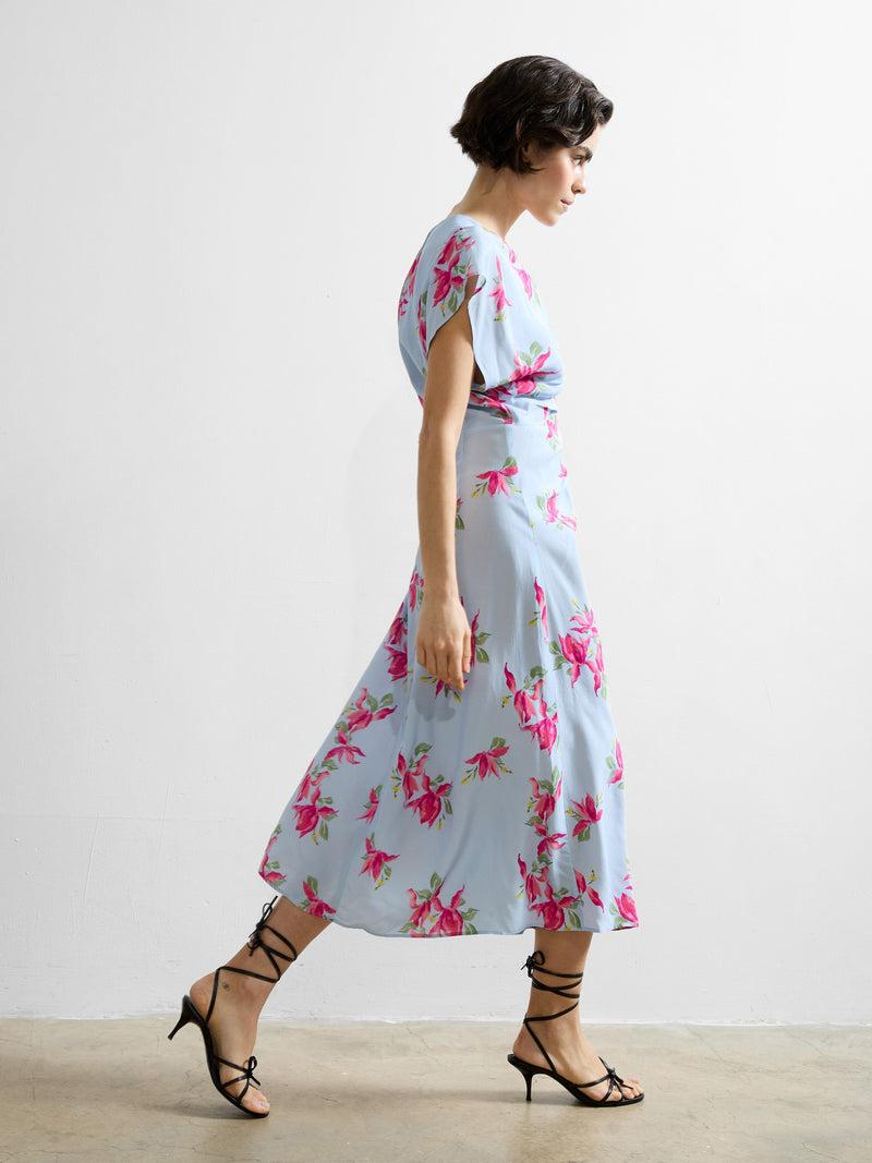 French Connection Vivienne Eco Viscose Front Dress Sky Blue