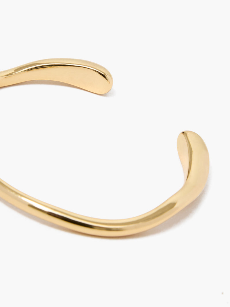 French Connection Wave Teardrop Open Bangle Warm Gold