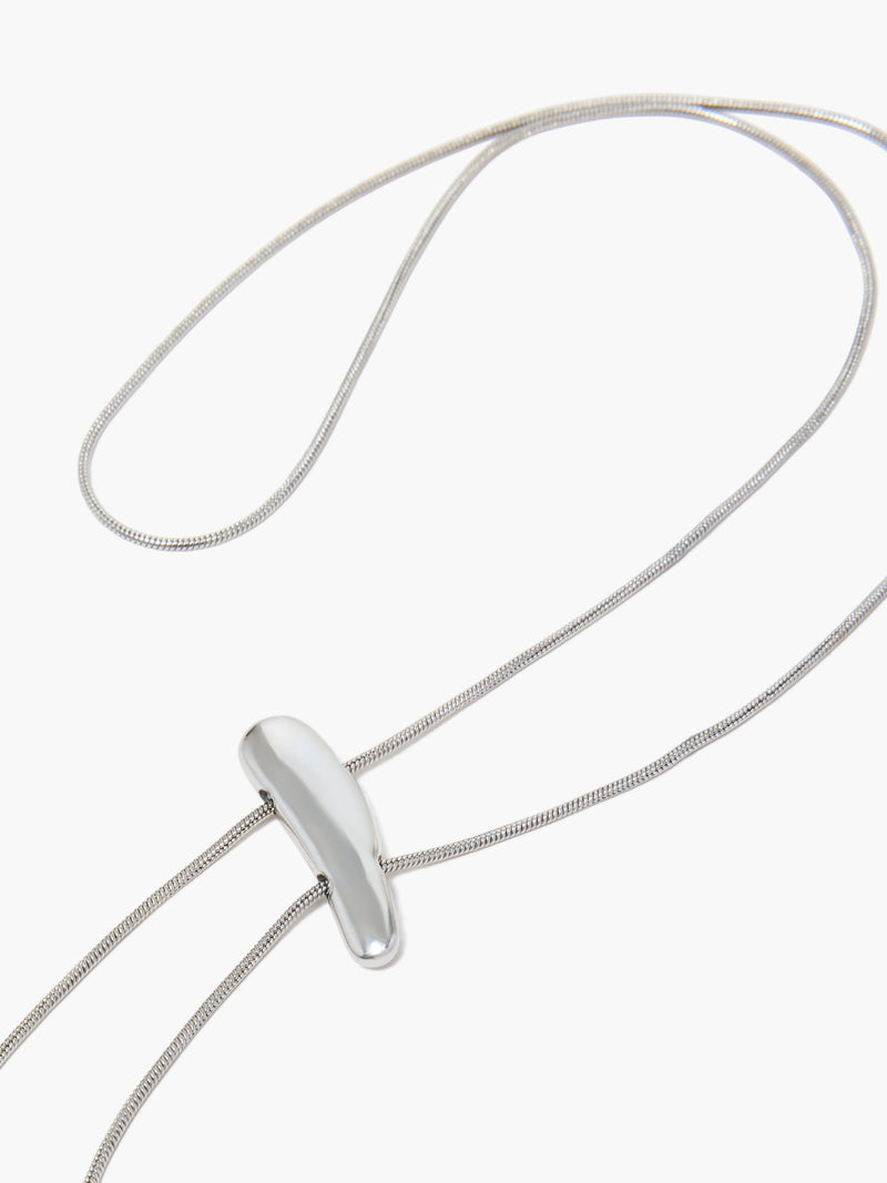 French Connection Western Slider Lariat Necklace Silver