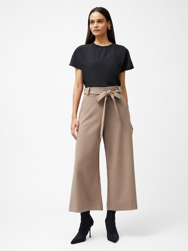 French Connection Whisper Belted Culottes Mocha Mousse