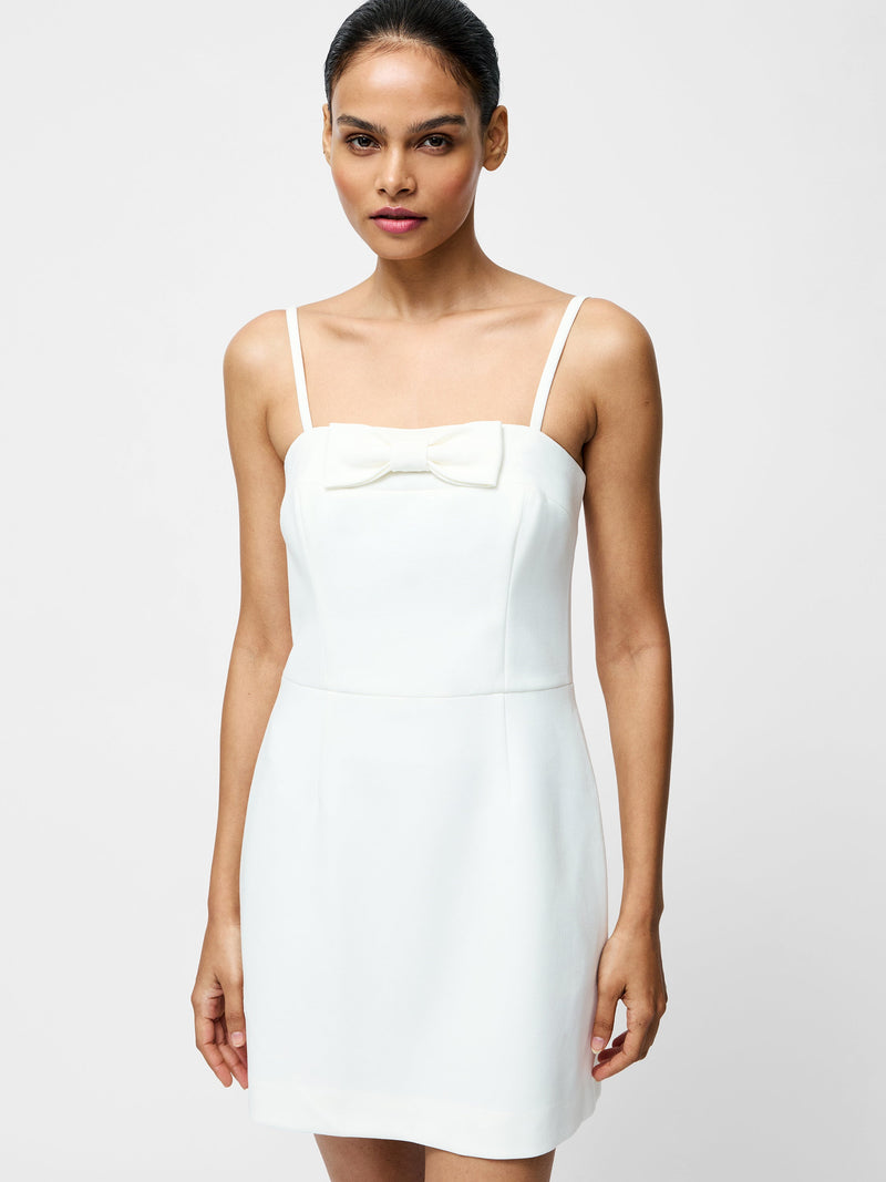 French Connection Whisper Bow Mini Dress Summer White
