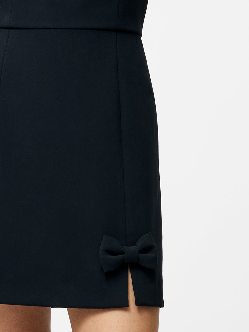 French Connection Whisper Bow Slit Strappy Mini Dress Black