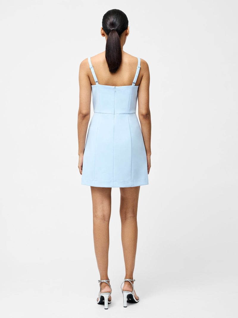 French Connection Whisper Bow Slit Strappy Mini Dress Cashmere Blue