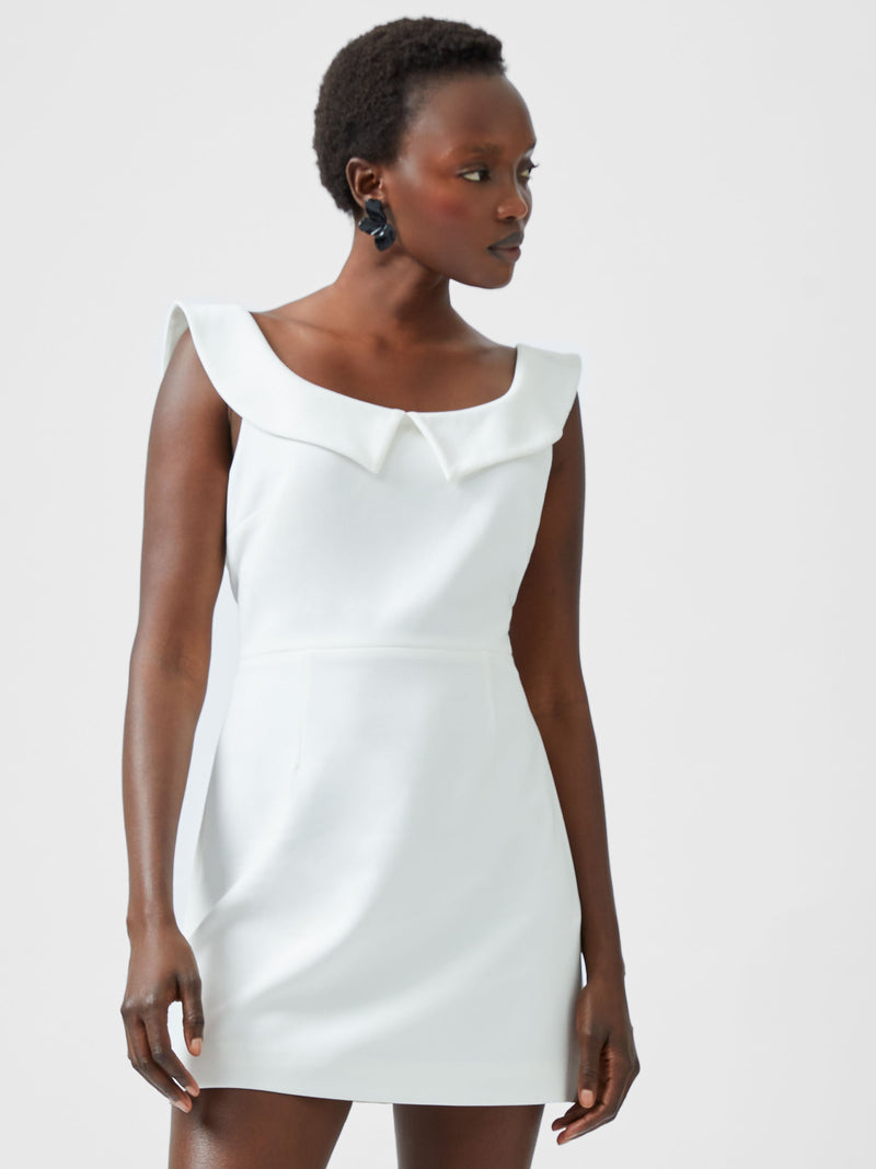 french connection Whisper Collar Mini Dress Summer White