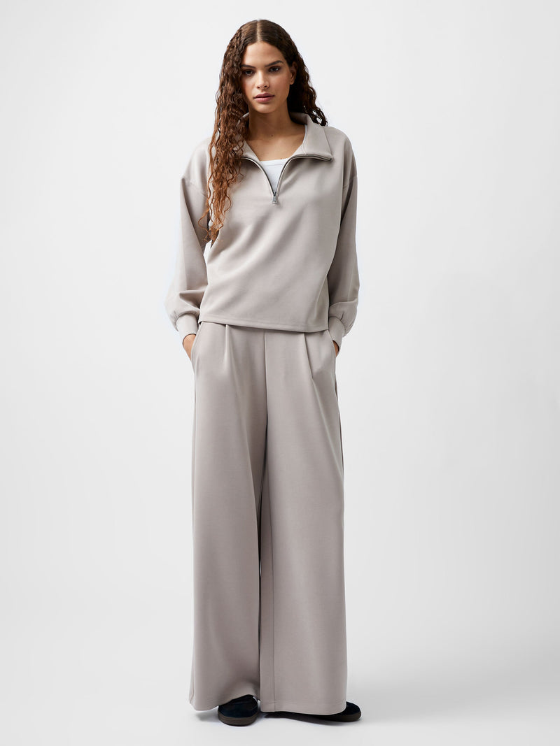 French Connection Wren Half Zip Sweater Washed Macchiato