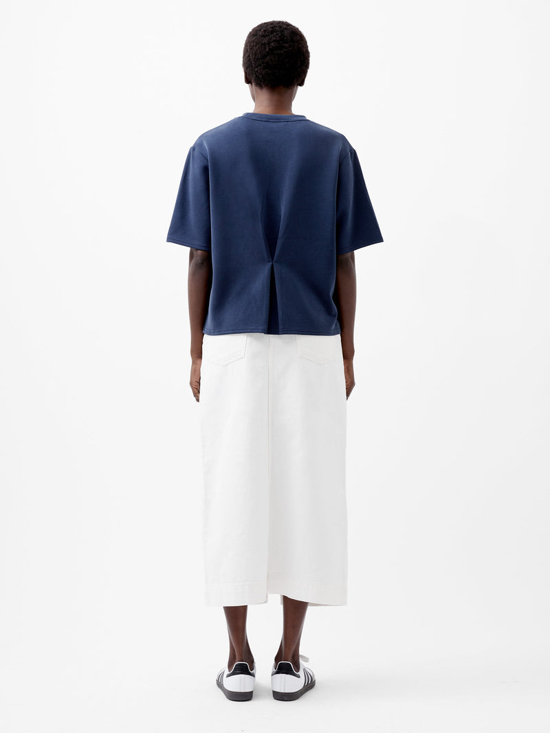 French Connection Wren Short Sleeve Pinched T-Shirt Midnight Blue