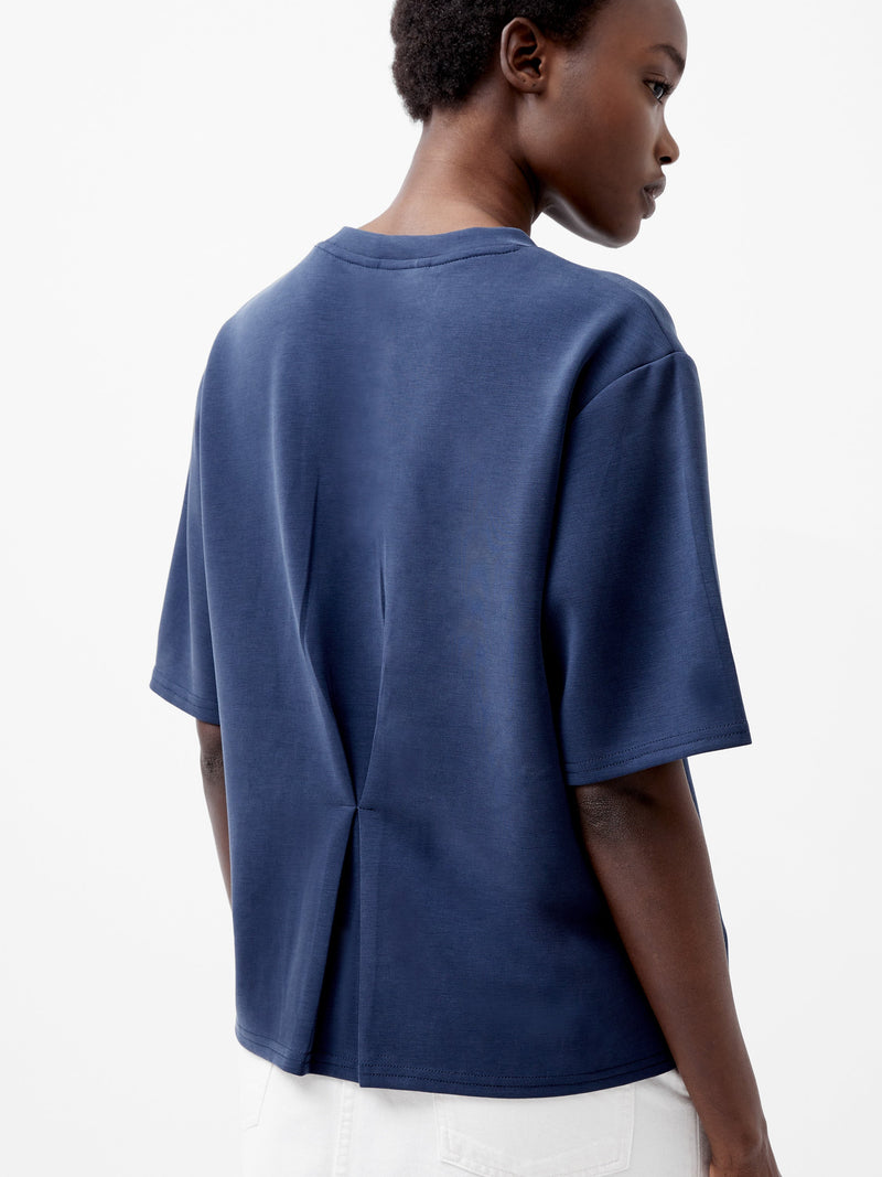 french connection Wren Short Sleeve Pinched T-Shirt Midnight Blue