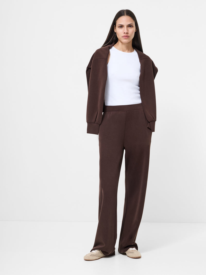 French Connection Wren Slim Fit Straight Leg Trousers Bitter Chocolate