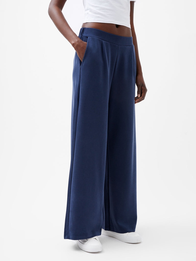 French Connection Wren Wide Leg Trousers Midnight Blue