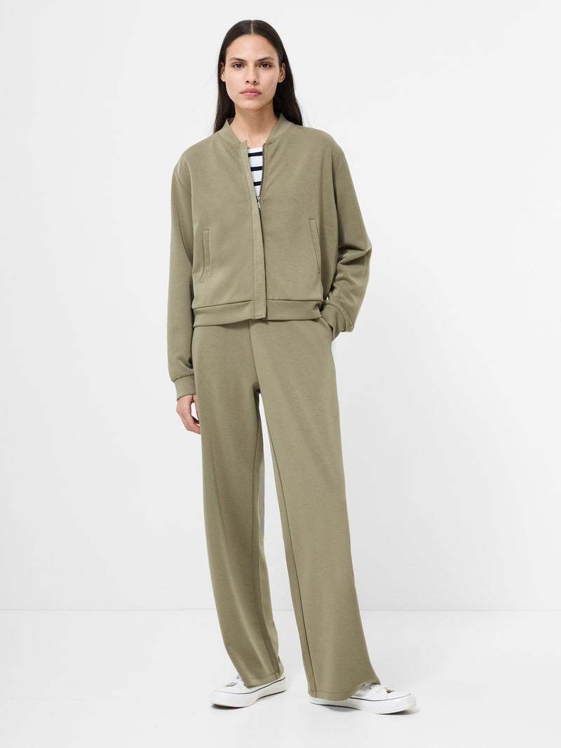 French Connection Wren Zip Through Bomber Jacket Washed Khaki