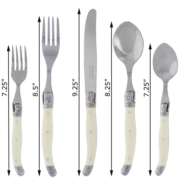 French Home 20 Piece Laguiole Faux Ivory Flatware Set By French Home