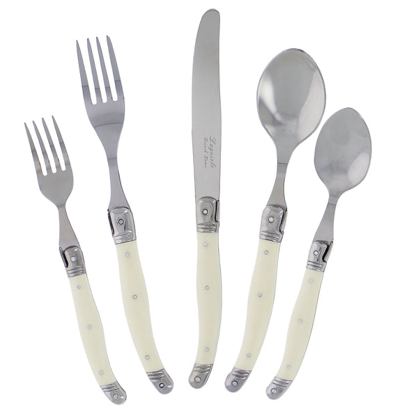 French Home 20 Piece Laguiole Faux Ivory Flatware Set By French Home