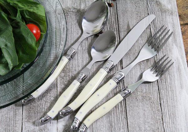 French Home 20 Piece Laguiole Faux Ivory Flatware Set By French Home