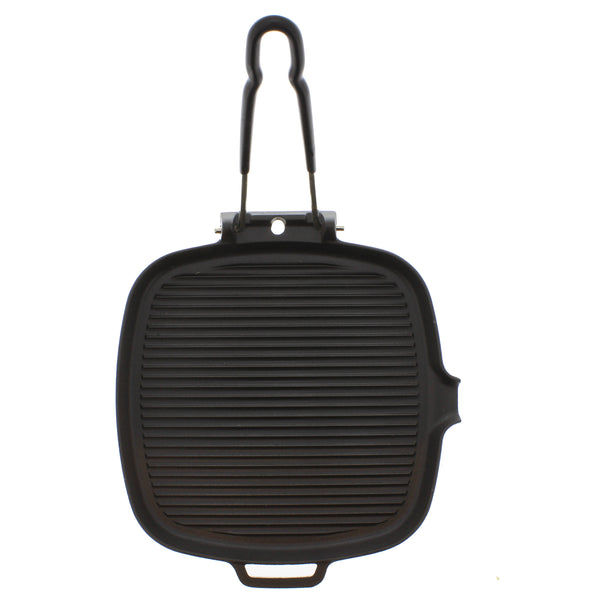 French Home Chasseur 9-inch Square French Cast Iron Grill With Folding Handle (CI_32722)