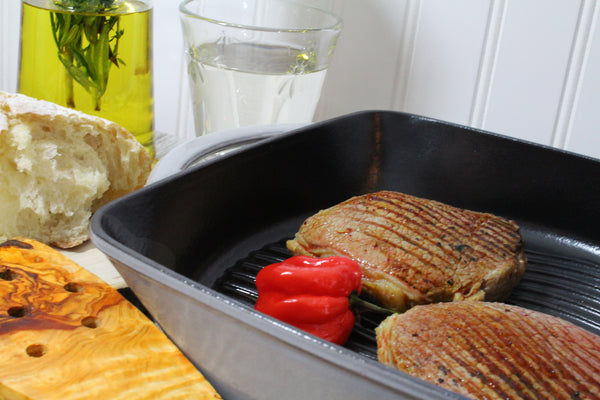 French Home Chasseur Carronde 10-inch Grill Pan Grey And Black