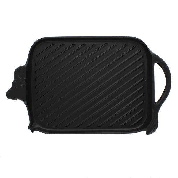 french home Chasseur French Cow Shaped Cast Iron Griddle 15-inch Black