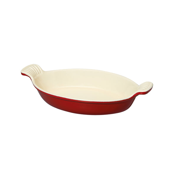 French Home Chasseur French Enameled Cast Iron 11-inch Oval Casserole Red-CI_3602R