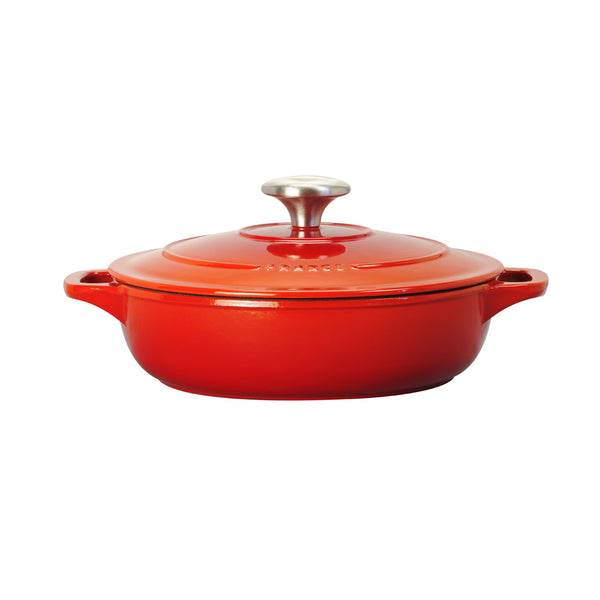 French Home Chasseur French Enameled Cast Iron Braiser With Lid 1.4-quart Red (CI_4920R)
