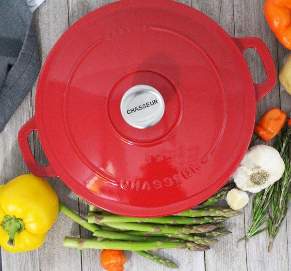 French Home Chasseur French Enameled Cast Iron Braiser With Lid 1.8-quart Red