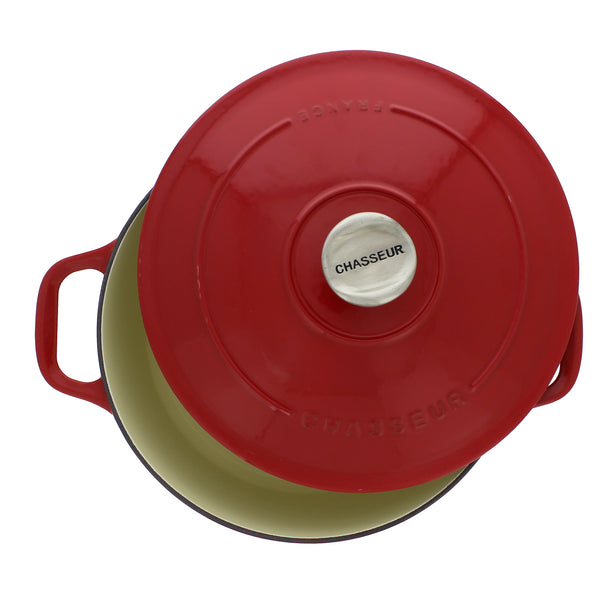 French Home Chasseur French Enameled Cast Iron Round Dutch Oven 5.25-quart Red
