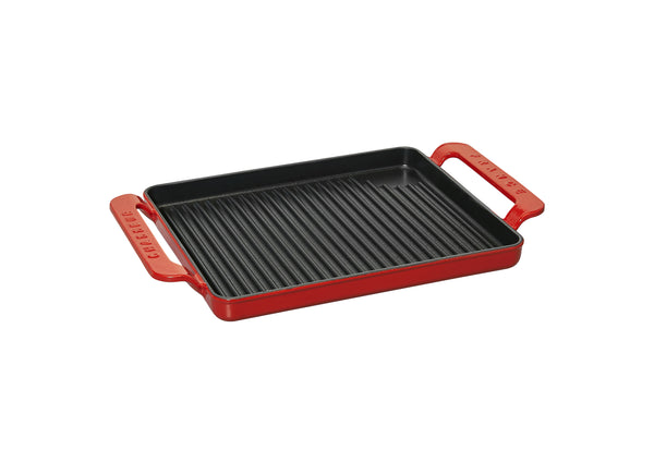 French Home Chasseur French Rectangular Enameled Cast Iron Grill 10-inch Red