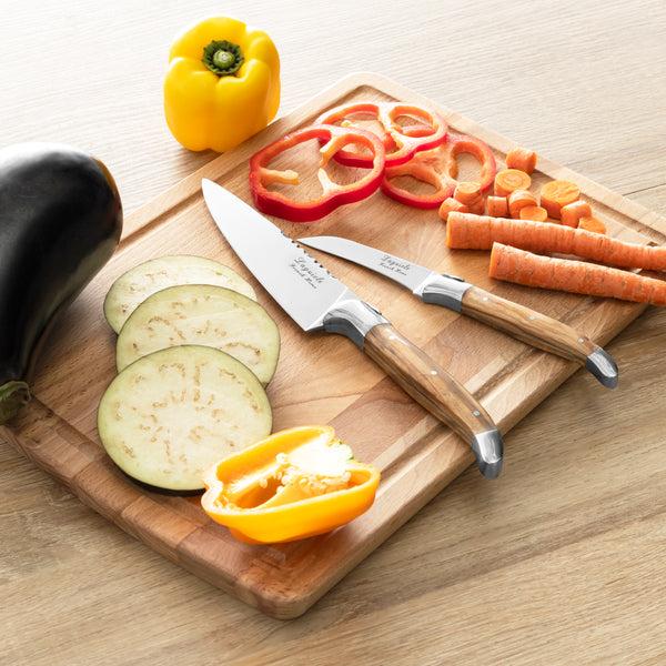 French Home French Home 2-Piece Connoisseur Laguiole Vegetable Knife Set With Olive Wood Handles